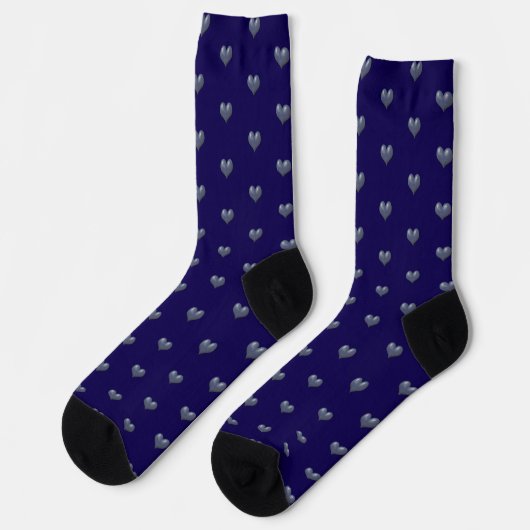 Chaussette Coeurs bleus sur bleu (Gauche)