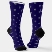 Chaussette Coeurs bleus sur bleu (Angulaire)