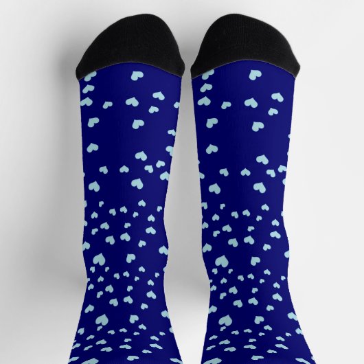 Chaussette Coeurs bleus sur bleu foncé (Haut)