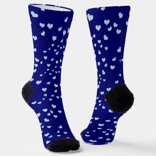 Chaussette Coeurs bleus sur bleu foncé (Angulaire)