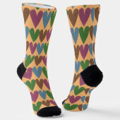 Chaussette Coeurs colorés Art Motif Chaussettes folles (Angulaire)