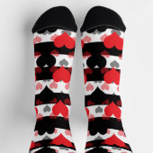 Chaussette Coeurs d'Amour Noir Rouge Avec Blancs Noir (Haut)