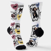 Chaussette cœurs de dachshund (Angulaire)