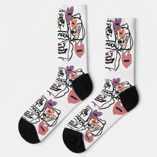 Chaussette Cœurs de husky (Gauche)