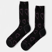 Chaussette Cœurs de la Saint-Valentin Gribouillis (Gauche)