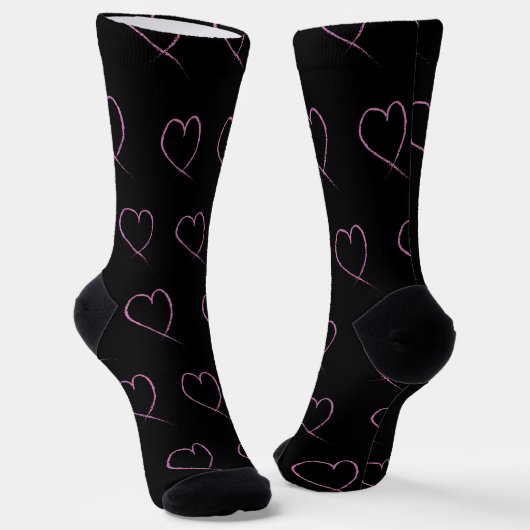 Chaussette Cœurs de la Saint-Valentin Gribouillis (Angulaire)