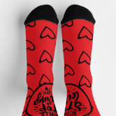 Chaussette Cœurs de la Saint-Valentin Rouge Noir Citation (Haut)