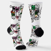 Chaussette cœurs de terrier écossais et vert (Angulaire)