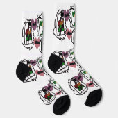 Chaussette cœurs de terrier écossais et vert (Droite)