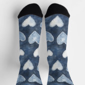 Chaussette Cœurs en denim bleu (Haut)