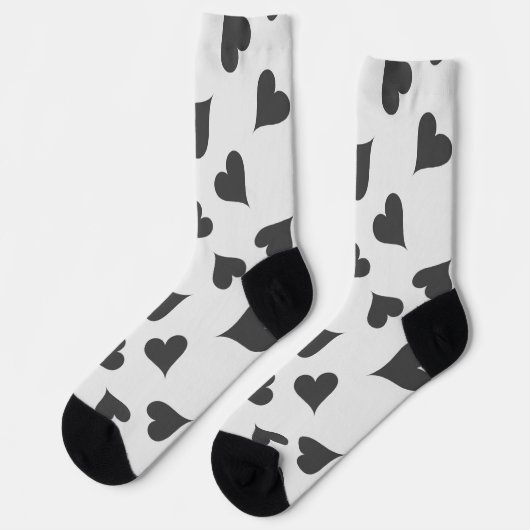 Chaussette Coeurs gris motif sur chaussettes (Gauche)