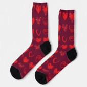 Chaussette Cœurs Grunge Symétriques (Gauche)