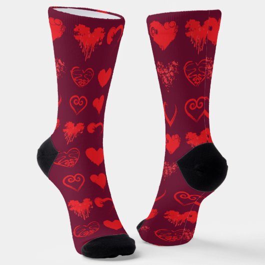 Chaussette Cœurs Grunge Symétriques (Angulaire)