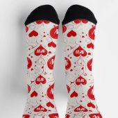 Chaussette Coeurs monogrammes féminins de la Saint-Valentin (Haut)