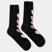Chaussette Coeurs Motif noir rose gris mou jolie (Droite)