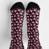 Chaussette Coeurs noirs roses mignons Saint Valentin (Haut)