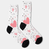 Chaussette Cœurs roses et petit cochon (Droite)