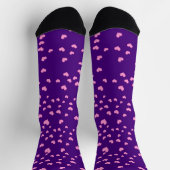 Chaussette Coeurs roses sur pourpre (Haut)