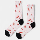Chaussette Cœurs rouges rose gêné (Gauche)
