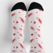 Chaussette Cœurs rouges rose gêné (Haut)