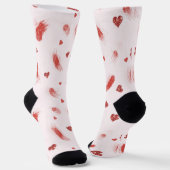 Chaussette Cœurs rouges rose gêné (Angulaire)