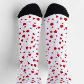 Chaussette Coeurs rouges sur blanc (Haut)
