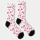 Chaussette Coeurs rouges sur blanc (Droite)