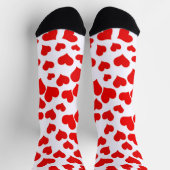 Chaussette Coeurs rouges sur blanc (Haut)