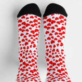 Chaussette Cœurs rouges sur fond blanc (Haut)