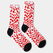 Chaussette Cœurs rouges sur fond blanc (Droite)
