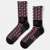 Chaussette Coeurs Simple Main Tirée Saint Valentin Motif (Gauche)