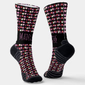 Chaussette Coeurs Simple Main Tirée Saint Valentin Motif (Angulaire)