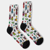 Chaussette Coléoptères sur fond blanc (Droite)