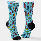 Chaussette Coléoptères sur fond bleu (Angulaire)