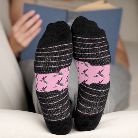 Chaussette Colibri rose (Fond)