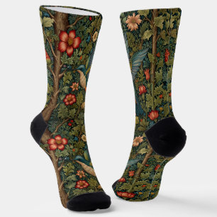 Chaussette Colibri vintage art nouveau boho chic