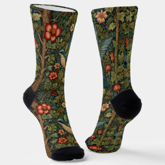Chaussette Colibri vintage art nouveau boho chic