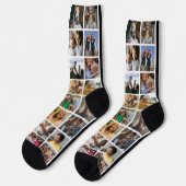 Chaussette Collage de photos drôle originalité (Gauche)
