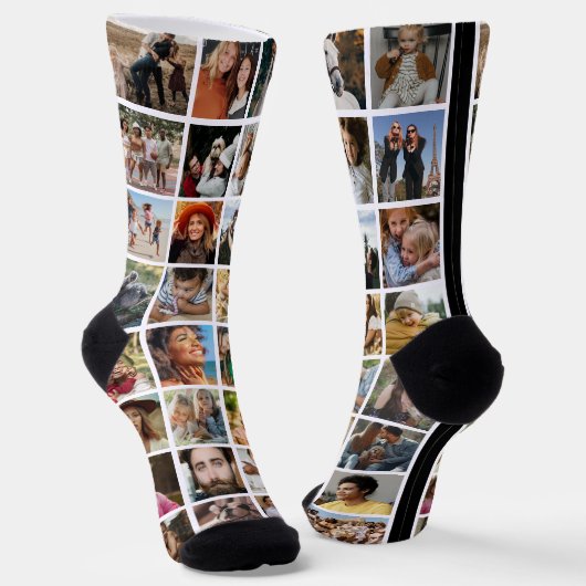 Chaussette Collage de photos drôle originalité (Angulaire)