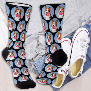 Chaussette Collage de photos personnalisées de chien et anima