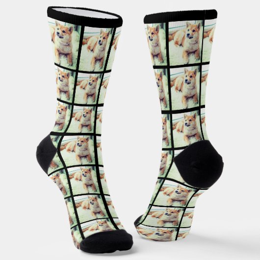 Chaussette Collage photo à la mode personnalisé (Angulaire)