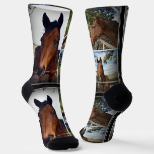 Chaussette Collage photo de chevaux Brown, Chaussettes d'équi
