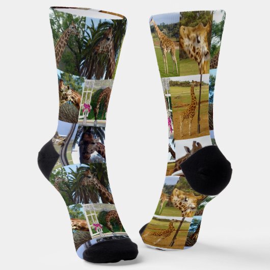 Chaussette Collage photo de girafe, Chaussettes d'équipage (Angulaire)