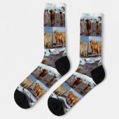 Chaussette Collage photo de la vache Highland, Chaussettes d' (Gauche)