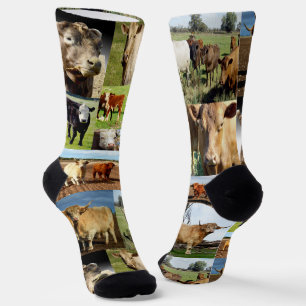 Chaussette Collage photo de vache, Chaussettes d'équipage