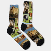Chaussette Collage photo de vache, Chaussettes d'équipage (Droite)