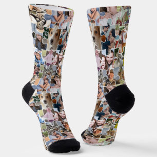 Chaussette Collage Photo Famille Personnalisé Forme 24 Pic Pu