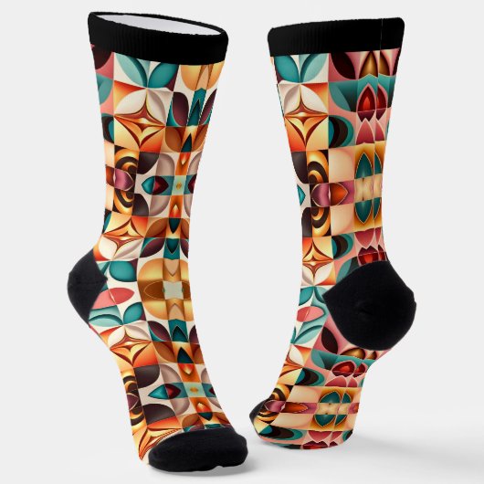 Chaussette Collection de Carrés Abstraits rétro (Angulaire)