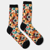 Chaussette Collection de Carrés Abstraits rétro (Droite)