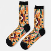 Chaussette Collection de Carrés Abstraits rétro moderne (Gauche)